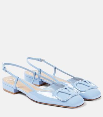 Valentino Garavani VLogo Signature leather slingback flats