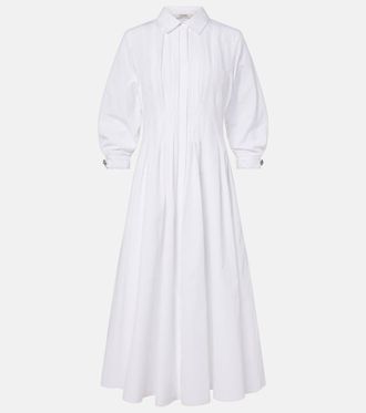 Max Mara Pleated cotton poplin shirt dress
