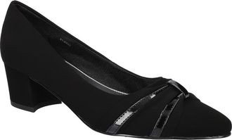 Easy Street Millie Ruched Pump in Black/Black at Nordstrom Rack, Size 7.5