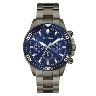 Bulova Performance Sport Chronograph Quartz Blue Dial Mens Watch 98A314