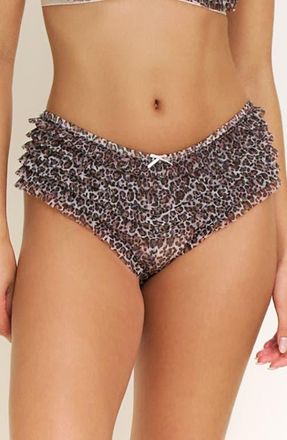 Honeydew Intimates Rumba Ruffle Hipster Panties in Caramel Leopard at Nordstrom, Size X-Large