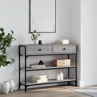 vidaXL Vidaxl - Mesa Consola Madera De Ingenier&iacute;a Gris Sonoma 100x25x75 Cm