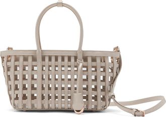 Mango Braided Faux Leather Top Handle Bag in Off White at Nordstrom