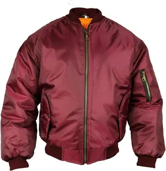Generic Mens Raiken Classic MA1 Bomber Military Flight Biker Security Padded Jacket (Wine, Medium)