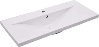 vidaXL Lavabo Encastrado De Cer&aacute;mica Blanco 91x39,5x18,5 Cm Vidaxl