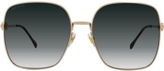 Gucci Mens Gold Tone Rectangular Sunglasses GG0879S001