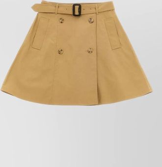 Burberry cotton twill double-breasted a-line skirt