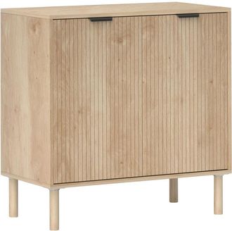 HOMCOM Homcom - Aparador De Sal&oacute;n Aparador Con Estante Ajustable Puertas Sistema Anti-vuelco Y Patas De Madera De Pino Para Comedor Pasillo 78x40x77,5 Cm Rob