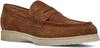 Aquatalia Timothy Penny Loafer in Cognac Suede at Nordstrom, Size 10.5