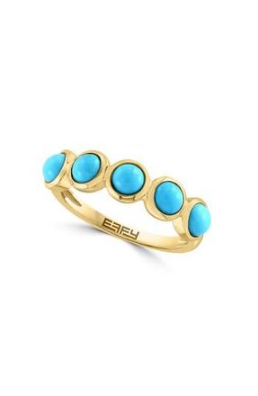 Effy 14K Yellow Gold Turquoise 5-Stone Ring in Blue at Nordstrom Rack, Size 7