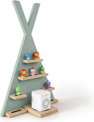 Relaxdays Relaxdays Toniebox shelf, magnetic, for Toniebox & 34 Tonies, tent, HxWxD: 69x49x9 cm, Tonie figure shelf, sage