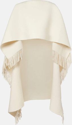 Toteme Poncho in misto lana con frange