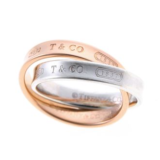Tiffany & Co. Silver Pink Gold Pink Gold (18K) Sterling Silver 925 Band Ring (Pre-Owned)