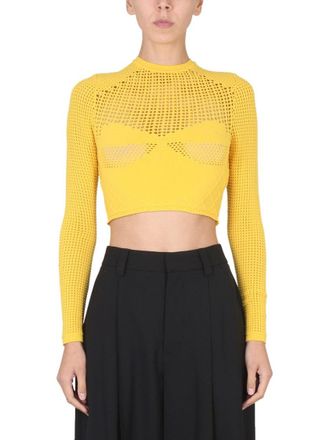 AMBUSH Perforated Crop Shirt With High Neckline