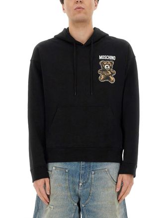 Moschino Black Logo Regular Hoodies
