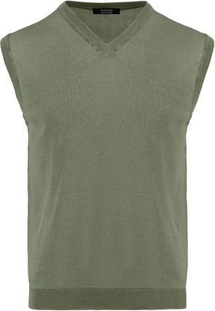 Bomboogie Katoenen gilet met V-hals - Heren - Truien - Groen - Maat: 2XL Katoen