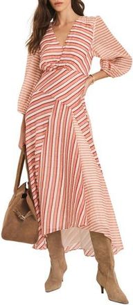 Mint Velvet Striped Panelled Midi Dress in Orange at Nordstrom, Size 12