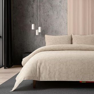 Casa da Laura Funda nórdica Geométrico 100% Algodón Lino Cama 200 cm (280 x 240 cm