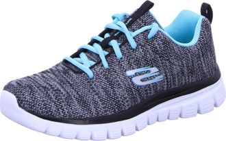 Skechers Graceful Twisted Fortune Womens Trainers 6 UK Black/Turquoise