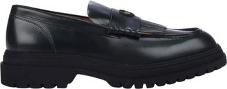 Fred Perry Logo Fringed Penny Loafers - Heren - Loafers - Groen - 42 EU - Leer - Schoenen