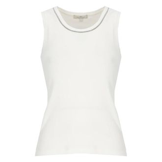 PANICALE Sleeveless Tops, female, White, Size: M Cotton Top