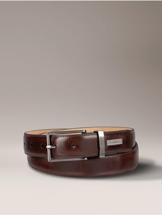 Calvin Klein Mens Logo Plaque Harness Belt - Brown - XL