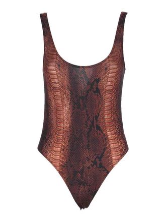 Jean Paul Gaultier Brown And Black Printed Swimsuit