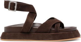 Giaborghini GIA/RHW Rosie 41 flat sandals - women - Leather - 38 - Brown