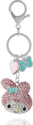 Hello Kitty My Melody Crystal Cluster Pav&eacute; Bag Charm Keychain in Pink, Multi at Nordstrom