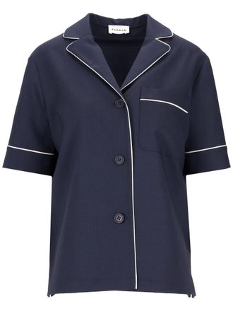 Parosh Navy Blue Regular Solid Shirt