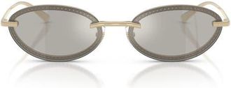 Jimmy Choo London Zina 59mm Oval Sunglasses in Gold /Grey Mirror Silver at Nordstrom