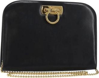 Ferragamo Pre-owned Cross Body Bags, female, Black, Size: ONE SIZE Pre-owned Leather Shoulder Bag