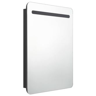 Berkfield Home LED Bathroom Mirror Cabinet Black 60x11x80 cm | Size: 60 x 11 x 80 cm