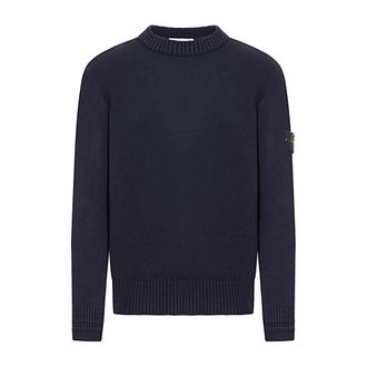 Stone Island Round-neck Knitwear, male, Blue, Size: M Stylish Knitwear for Men