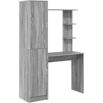vidaXL Desk with Storage 2 pcs Grey sonoma 78.5 x 37 x 154.5 cm Vidaxl