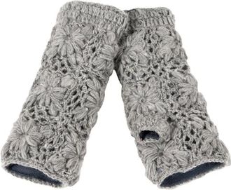 Nirvanna Designs Flower Crochet Handwarmers in Ash at Nordstrom