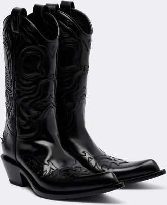 Acne Studios Botas cowboy Bouni de piel