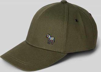 Paul Smith Basecap mit Motiv-Stitching Modell ZEBRA in Oliv, Gr&ouml;&szlig;e 1