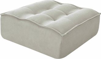 Oviala Puf de tela 80 x 75 x 32 cm crudo