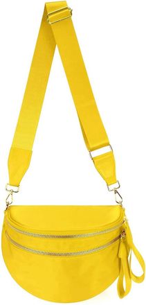Generic Crossbody Bag for Women and Girls Bum Handbag, Durable Strap Roomy Versatile Mom-Friendly Diaper Bag with Different Pockets (Yellow)