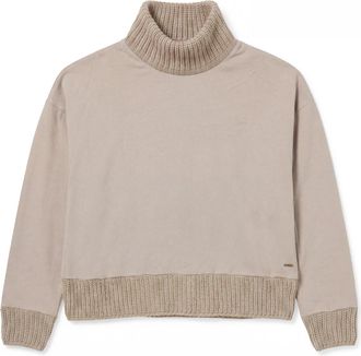Freddy Felpa donna comfort con collo alto e dettagli in tricot