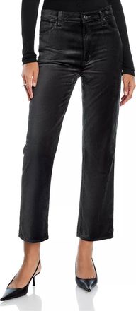 Frame Denim Le Sleek Straight Velveteen Jeans In Green Smoke