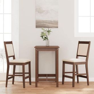 vidaXL Vidaxl - Sgabelli da Bar con Cuscini 2pz Marrone Legno Massello di Hevea