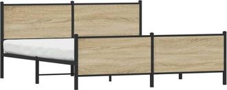 vidaXL Metal Bed Frame without Mattress Sonoma Oak 183x213 cm Vidaxl