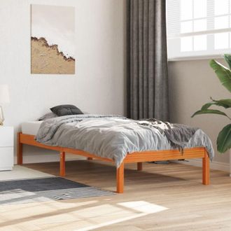 vidaXL Bed Frame without Mattress Wax Brown 75x190 cm Small Single Solid Wood Pine Vidaxl