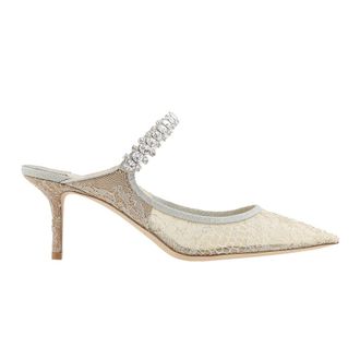 Jimmy Choo London Ladies Ivory Bing 65 Mules, Brand Size 34 ( US Size 4 )