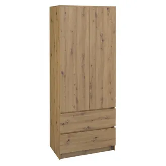 Hucoco Tor&iacute;n Armario De Estilo Moderno Dormitorio Sala De Estar Armario Multifunci&oacute;n 2 Puertas + Cajones Vestidor Sistema Tip-on