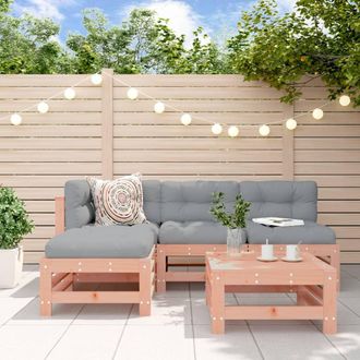 vidaXL Juego De Sof&aacute;s De Jard&iacute;n 5 Pzas Madera Maciza De Abeto Douglas Vidaxl