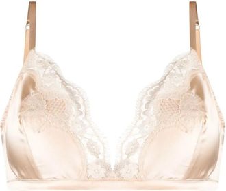 Dolce & Gabbana Soft-Cup Satin Bra With Lace Detailing