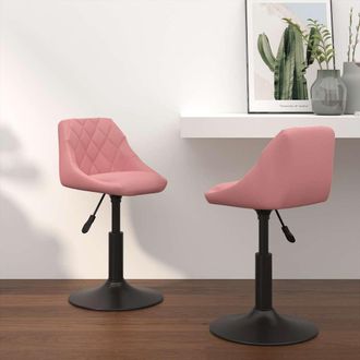 vidaXL Vidaxl - Sillas De Comedor Giratorias 2 Unidades Terciopelo Rosa